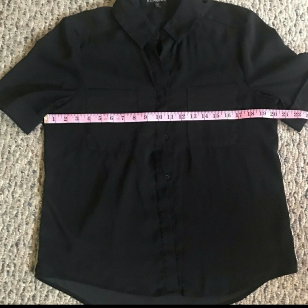 Express Black Polyester Short Sleeve Top